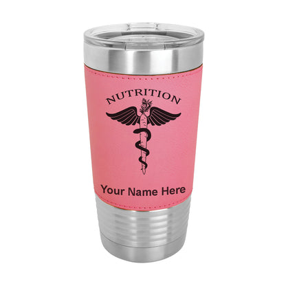 20oz Faux Leather Tumbler Mug, Nutritionist, Personalized Engraving Included - LaserGram Custom Engraved Gifts