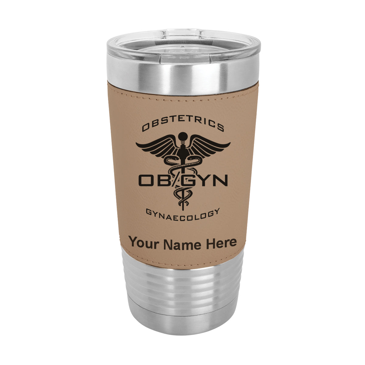 20oz Faux Leather Tumbler Mug, OBGYN Obstetrics and Gynaecology, Personalized Engraving Included - LaserGram Custom Engraved Gifts
