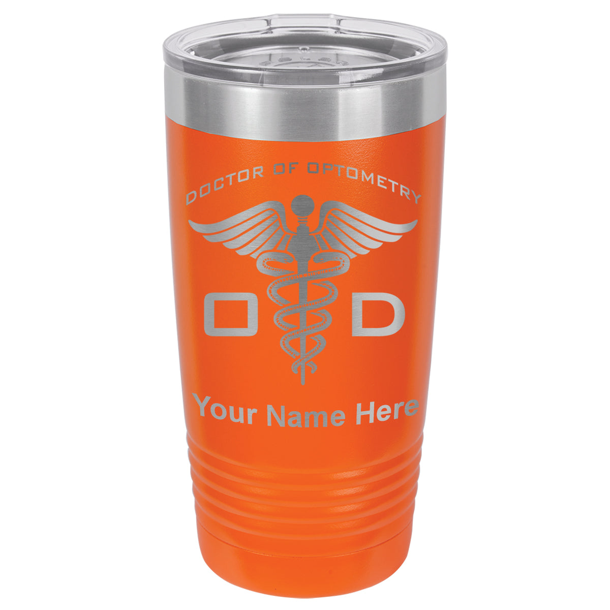 20oz Vacuum Insulated Tumbler Mug, OD Doctor of Optometry, Personalized Engraving Included