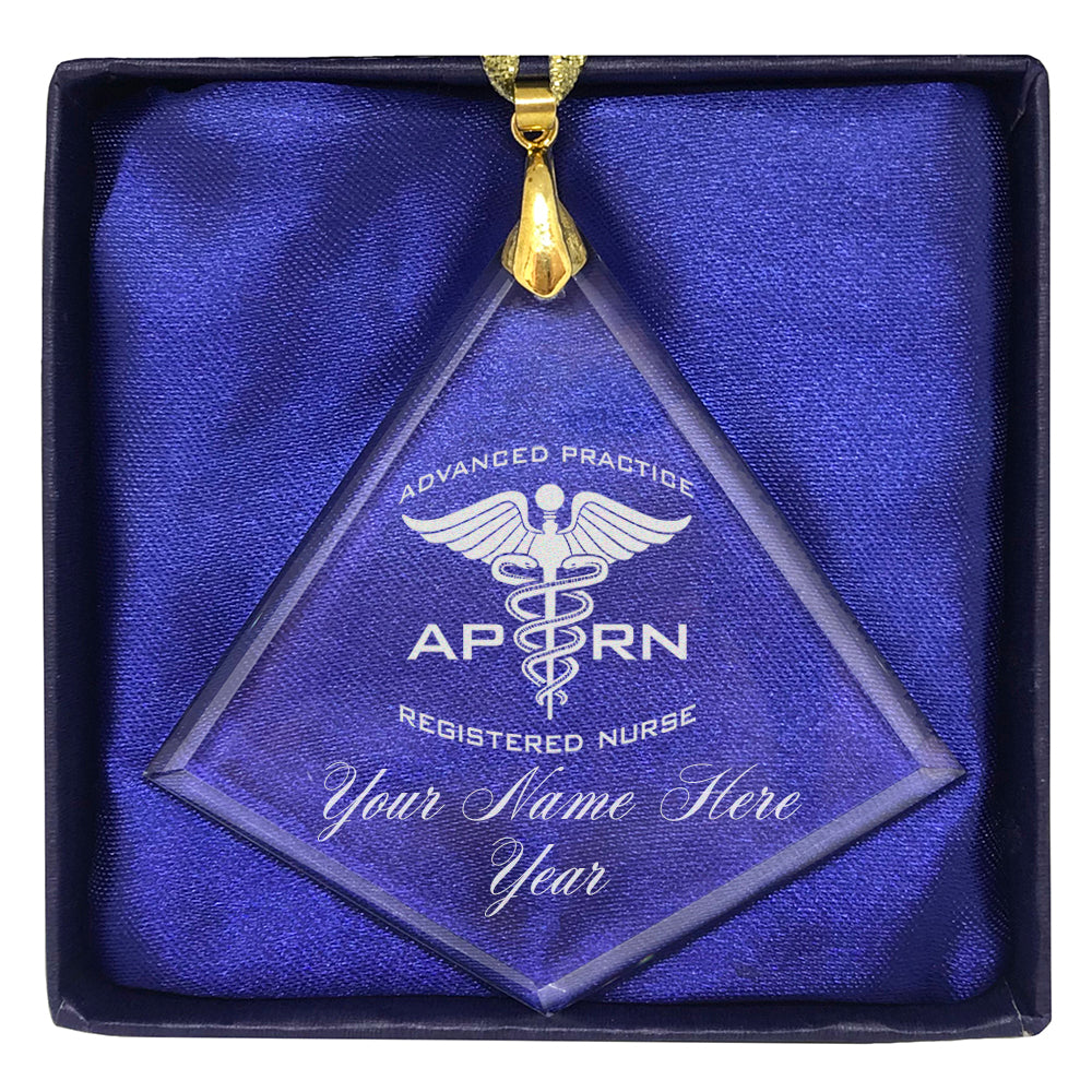 LaserGram Christmas Ornament, APRN Advanced Practice Registered Nurse, Personalized Engraving Included (Diamond Shape)