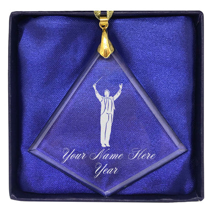 LaserGram Christmas Ornament, Band Director, Personalized Engraving Included (Diamond Shape)