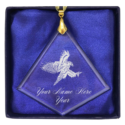 LaserGram Christmas Ornament, Hawk, Personalized Engraving Included (Diamond Shape)