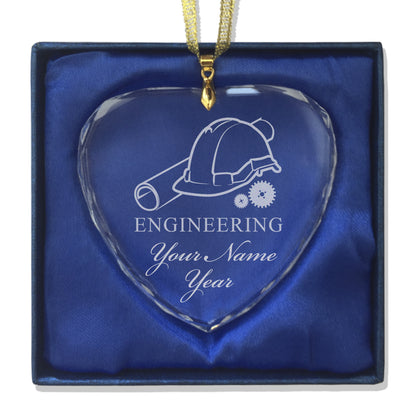 LaserGram Christmas Ornament, Engineering, Personalized Engraving Included (Heart Shape)