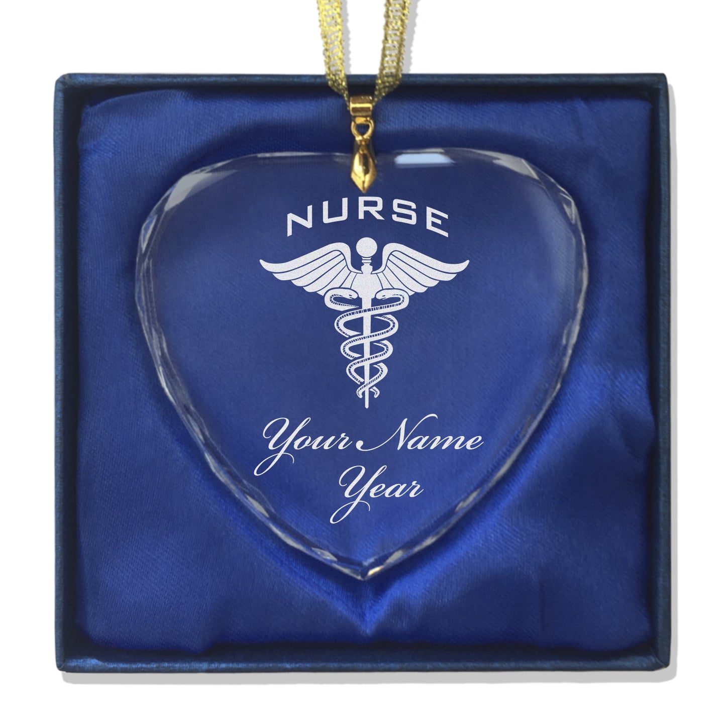 LaserGram Christmas Ornament, Nurse, Personalized Engraving Included (Heart Shape)