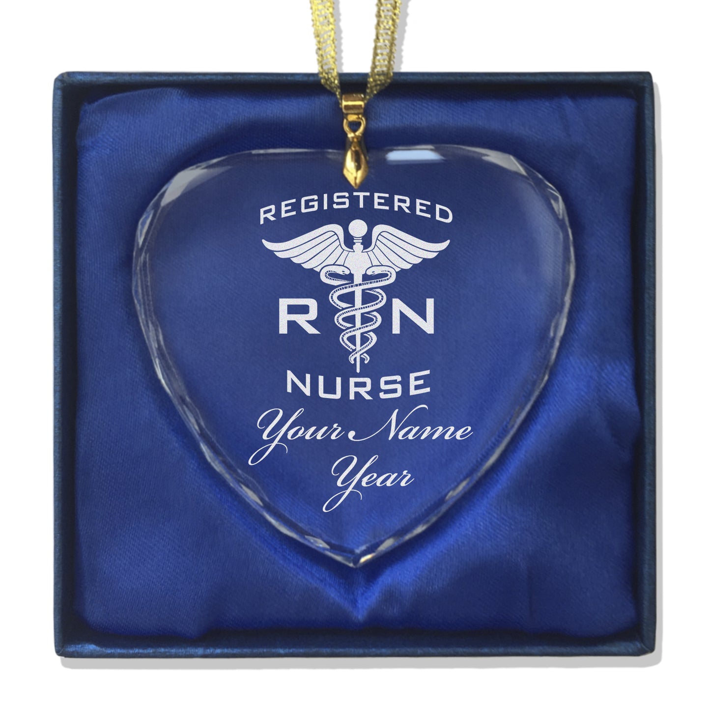 LaserGram Christmas Ornament, RN Registered Nurse, Personalized Engraving Included (Heart Shape)