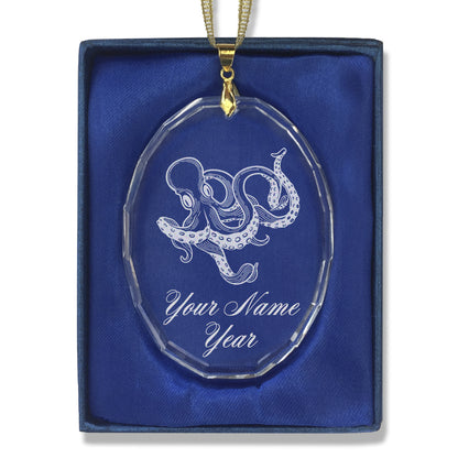 LaserGram Christmas Ornament, Kraken, Personalized Engraving Included (Oval Shape)