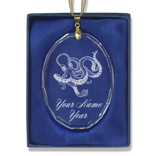 LaserGram Christmas Ornament, Kraken, Personalized Engraving Included (Oval Shape)