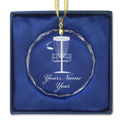 LaserGram Christmas Ornament, Disc Golf, Personalized Engraving Included (Round Shape)