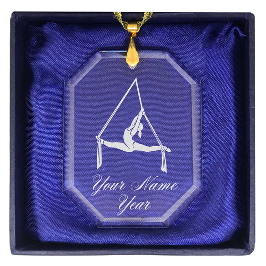 LaserGram Christmas Ornament, Aerial Silks, Personalized Engraving Included (Rectangle Shape)
