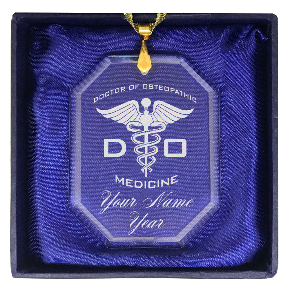 LaserGram Christmas Ornament, DO Doctor of Osteopathic Medicine, Personalized Engraving Included (Rectangle Shape)
