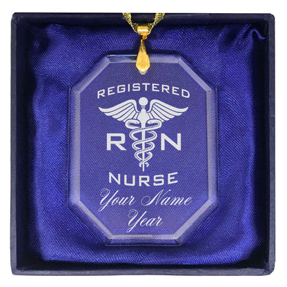 LaserGram Christmas Ornament, RN Registered Nurse, Personalized Engraving Included (Rectangle Shape)