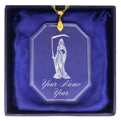 LaserGram Christmas Ornament, Santa Muerte, Personalized Engraving Included (Rectangle Shape)