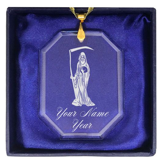 LaserGram Christmas Ornament, Santa Muerte, Personalized Engraving Included (Rectangle Shape)