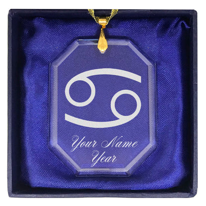 LaserGram Christmas Ornament, Zodiac Sign Cancer, Personalized Engraving Included (Rectangle Shape)