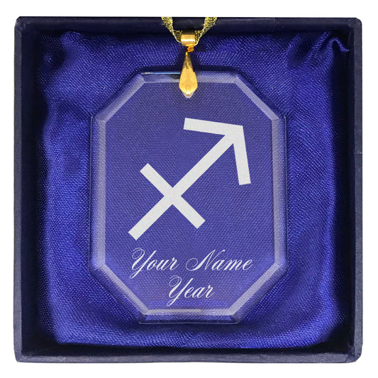 LaserGram Christmas Ornament, Zodiac Sign Sagittarius, Personalized Engraving Included (Rectangle Shape)