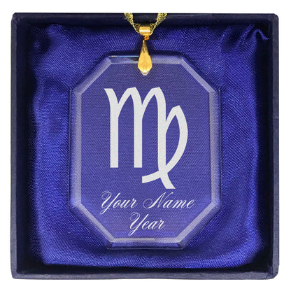 LaserGram Christmas Ornament, Zodiac Sign Virgo, Personalized Engraving Included (Rectangle Shape)