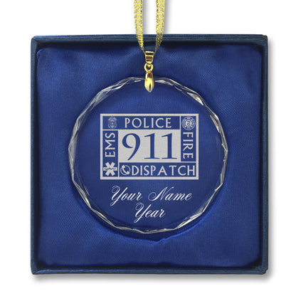 LaserGram Christmas Ornament, Emergency Dispatcher 911, Personalized Engraving Included (Round Shape)