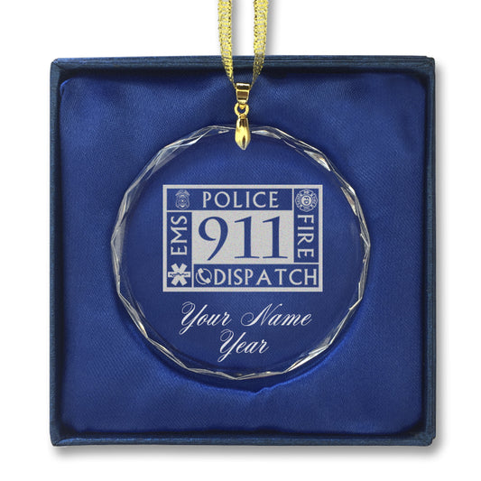 LaserGram Christmas Ornament, Emergency Dispatcher 911, Personalized Engraving Included (Round Shape)