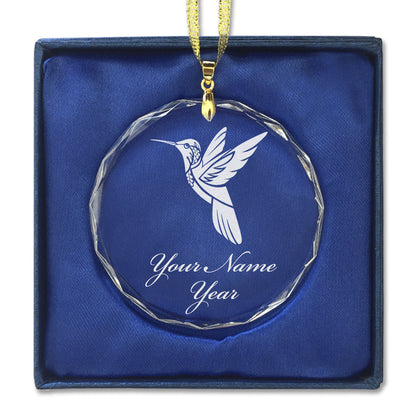LaserGram Christmas Ornament, Hummingbird, Personalized Engraving Included (Round Shape)
