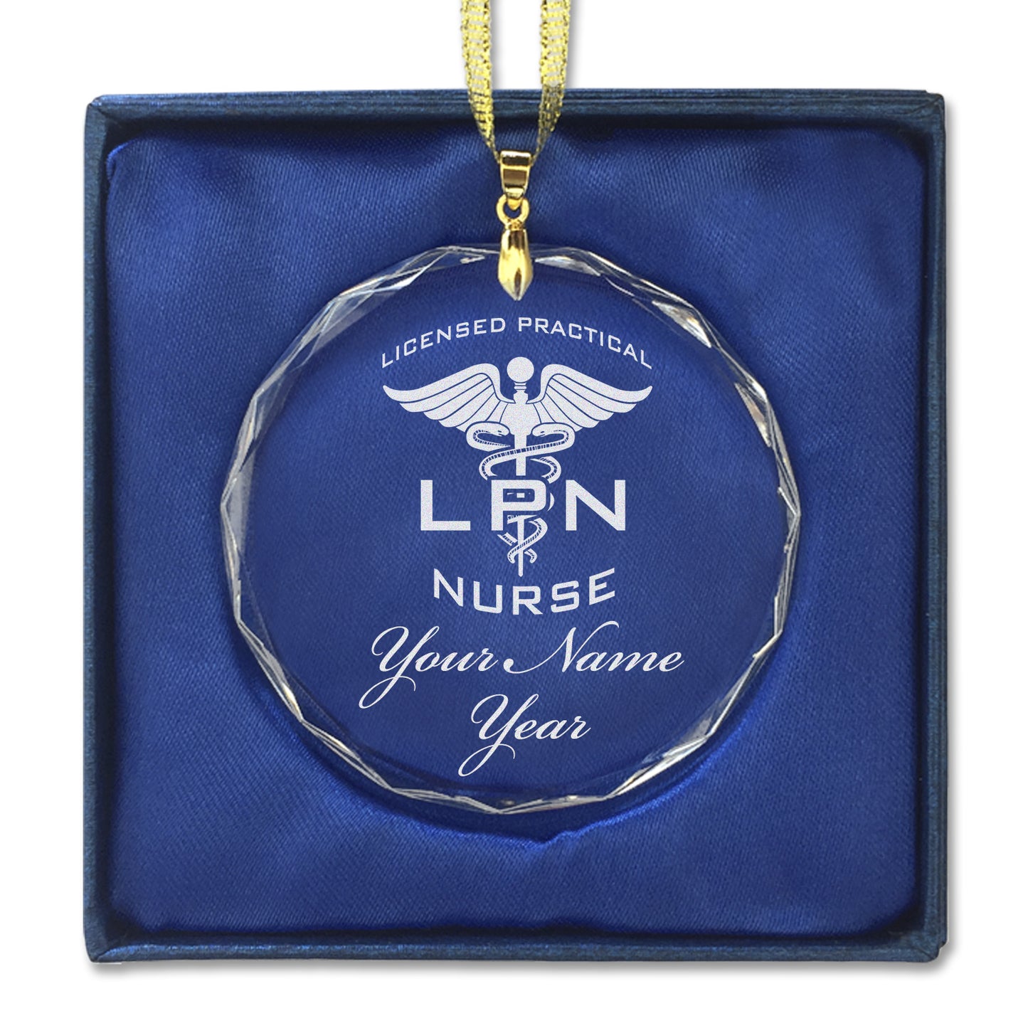 LaserGram Christmas Ornament, LPN Licensed Practical Nurse, Personalized Engraving Included (Round Shape)