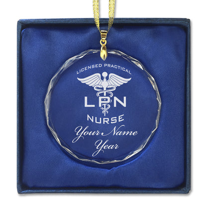 LaserGram Christmas Ornament, LPN Licensed Practical Nurse, Personalized Engraving Included (Round Shape)