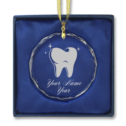 LaserGram Christmas Ornament, Tooth, Personalized Engraving Included (Round Shape)