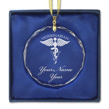 LaserGram Christmas Ornament, Veterinarian, Personalized Engraving Included (Round Shape)