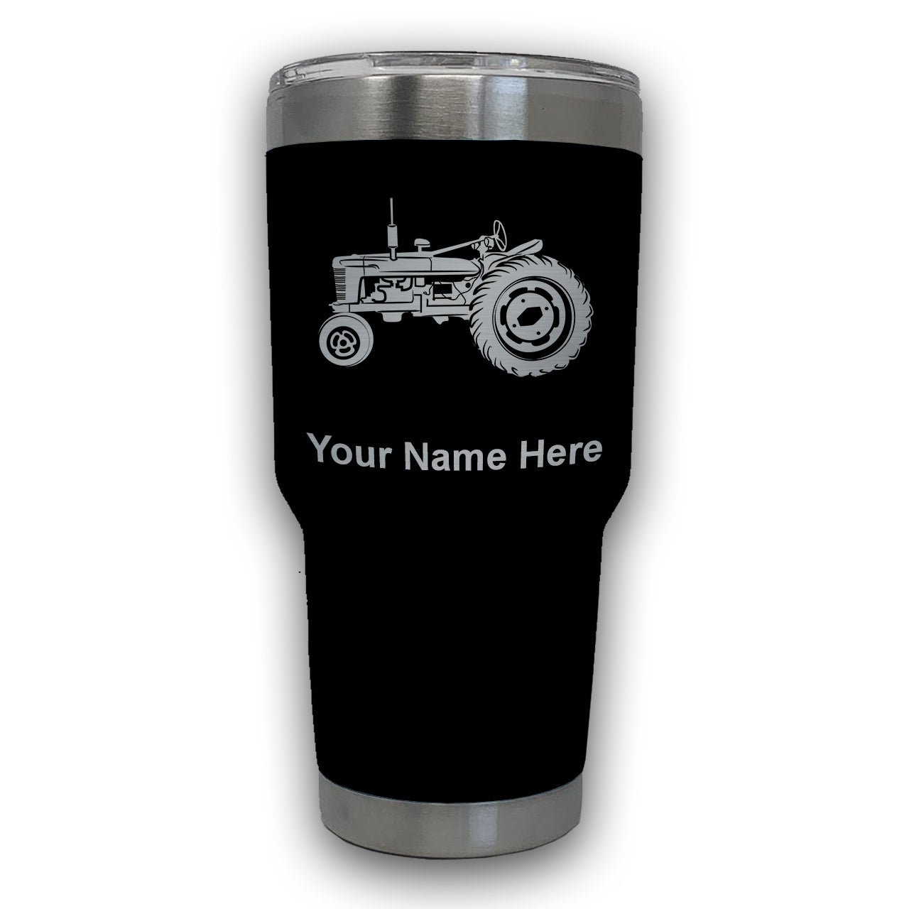 LaserGram 30oz Tumbler Mug, Old Farm Tractor, Personalized Engraving Included