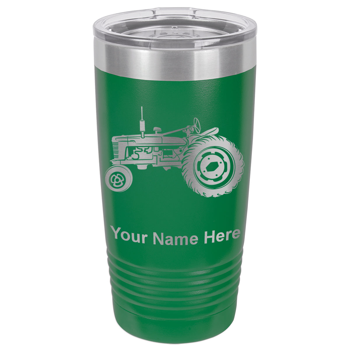 20oz Vacuum Insulated Tumbler Mug, Old Farm Tractor, Personalized Engraving Included