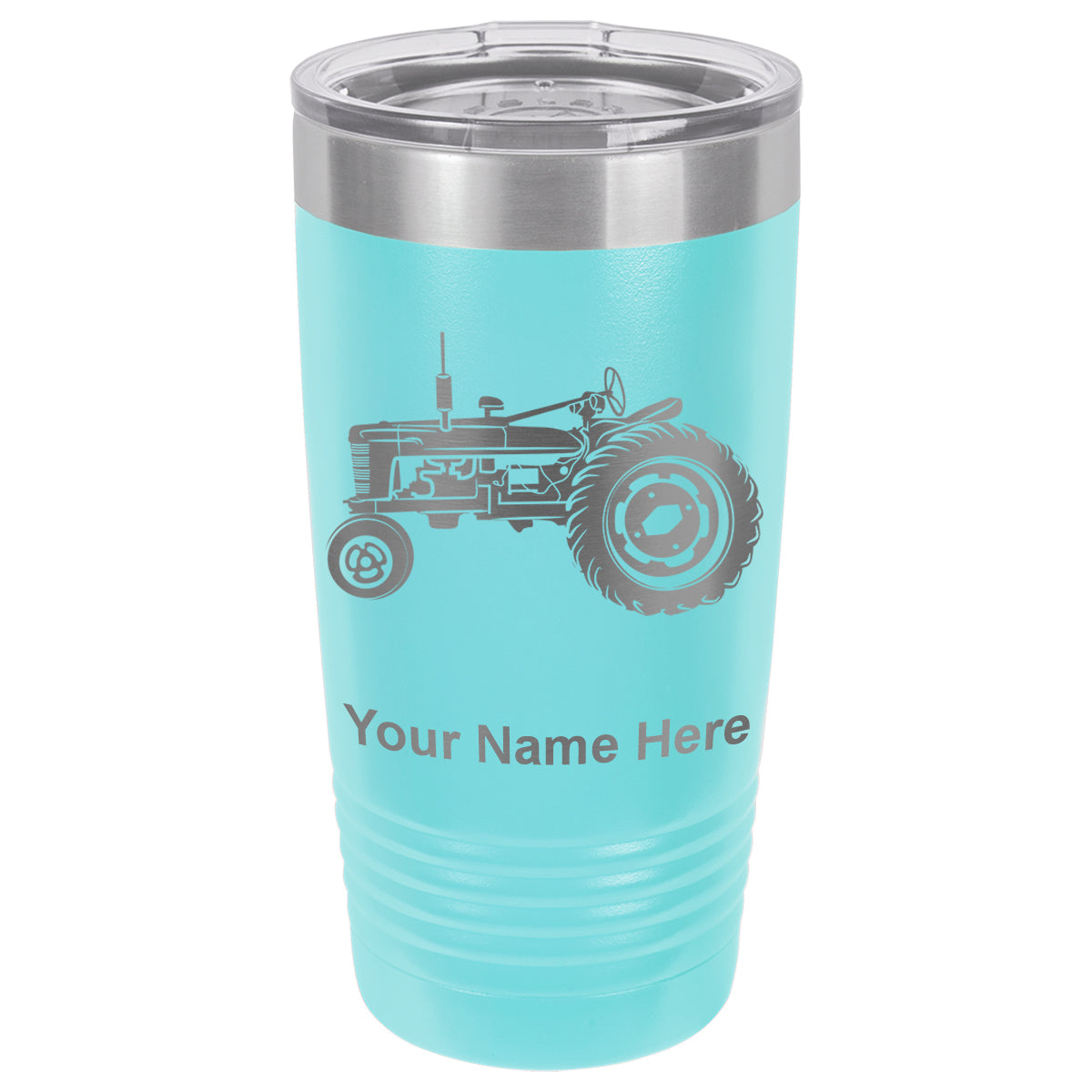 20oz Vacuum Insulated Tumbler Mug, Old Farm Tractor, Personalized Engraving Included