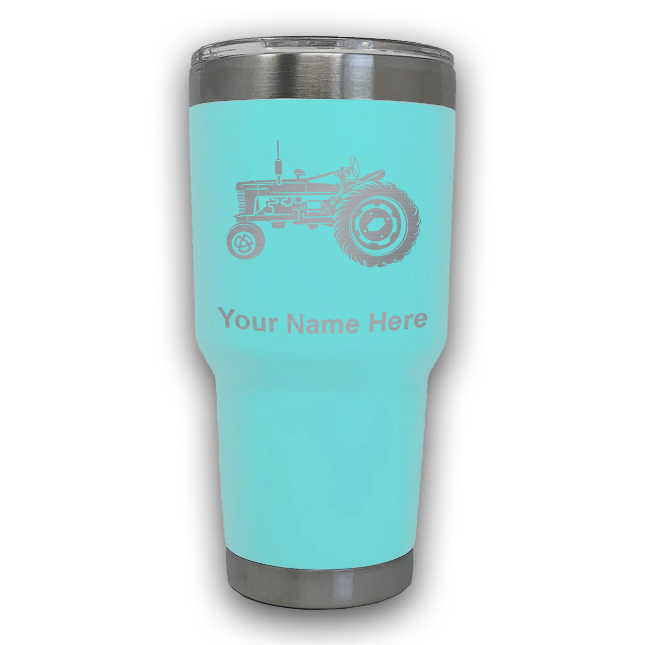 LaserGram 30oz Tumbler Mug, Old Farm Tractor, Personalized Engraving Included