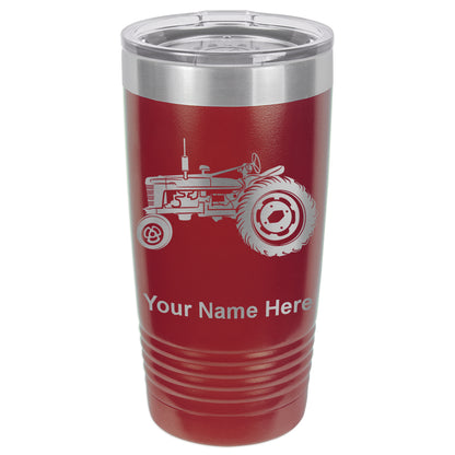 20oz Vacuum Insulated Tumbler Mug, Old Farm Tractor, Personalized Engraving Included