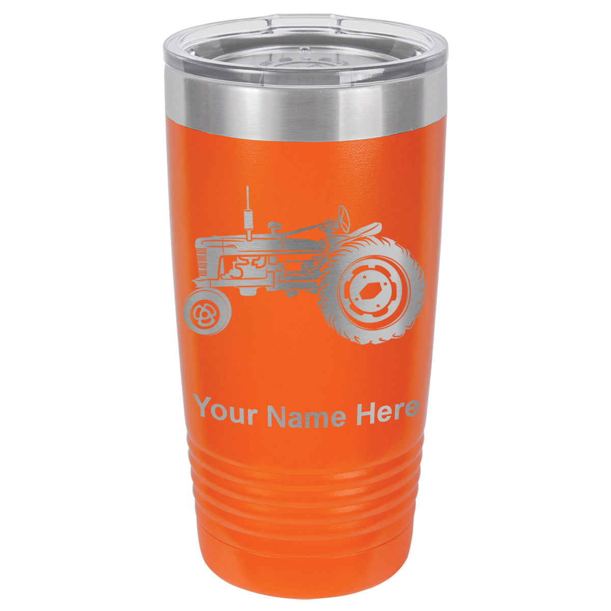 20oz Vacuum Insulated Tumbler Mug, Old Farm Tractor, Personalized Engraving Included