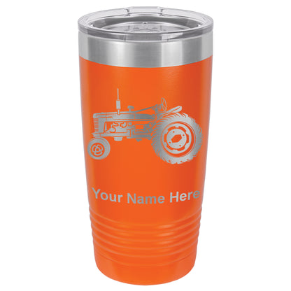 20oz Vacuum Insulated Tumbler Mug, Old Farm Tractor, Personalized Engraving Included