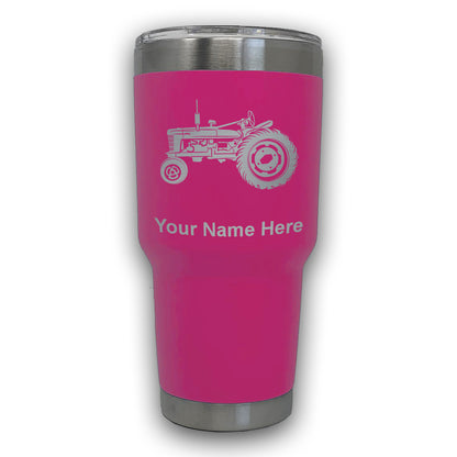 LaserGram 30oz Tumbler Mug, Old Farm Tractor, Personalized Engraving Included