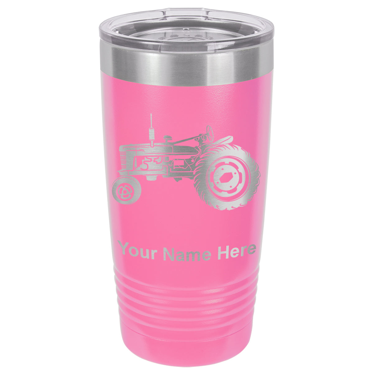 20oz Vacuum Insulated Tumbler Mug, Old Farm Tractor, Personalized Engraving Included