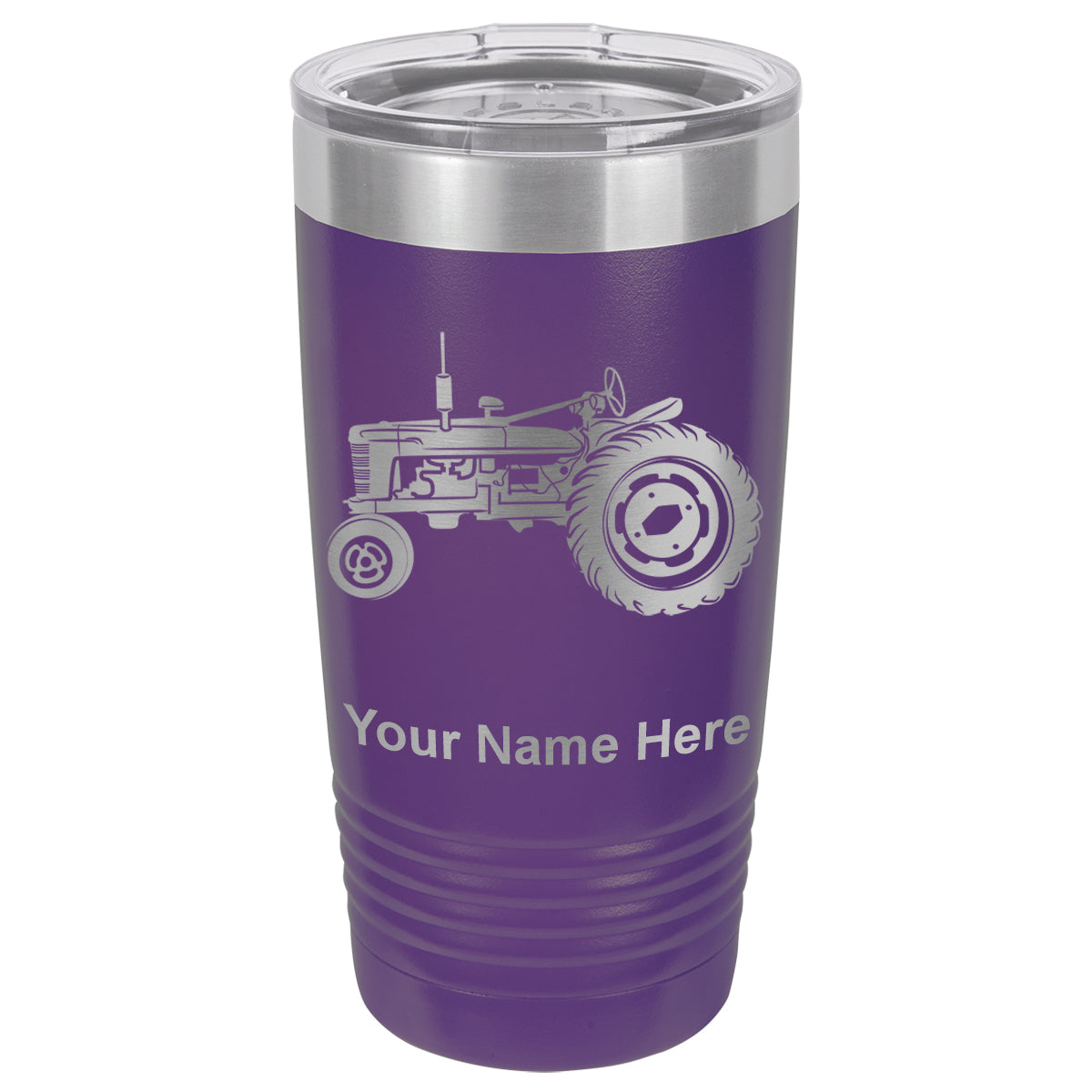 20oz Vacuum Insulated Tumbler Mug, Old Farm Tractor, Personalized Engraving Included