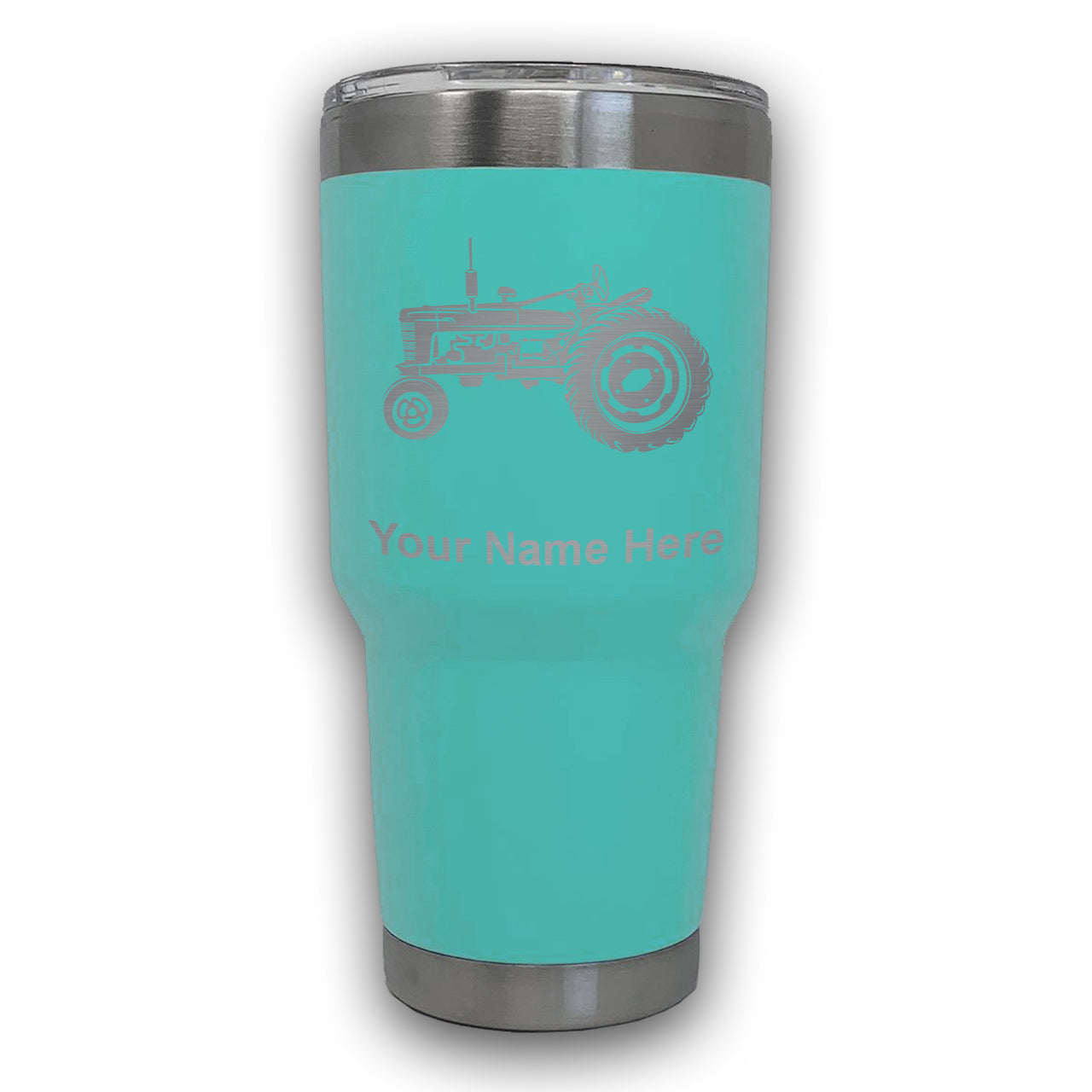 LaserGram 30oz Tumbler Mug, Old Farm Tractor, Personalized Engraving Included