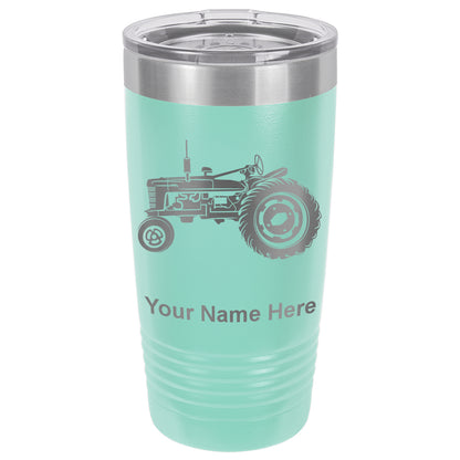 20oz Vacuum Insulated Tumbler Mug, Old Farm Tractor, Personalized Engraving Included