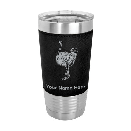 20oz Faux Leather Tumbler Mug, Ostrich, Personalized Engraving Included - LaserGram Custom Engraved Gifts