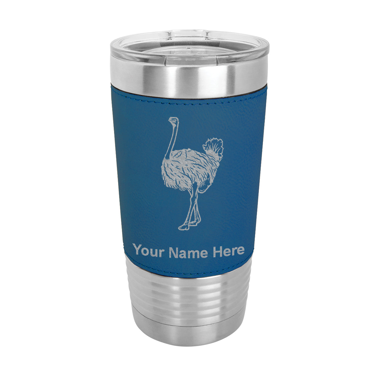 20oz Faux Leather Tumbler Mug, Ostrich, Personalized Engraving Included - LaserGram Custom Engraved Gifts