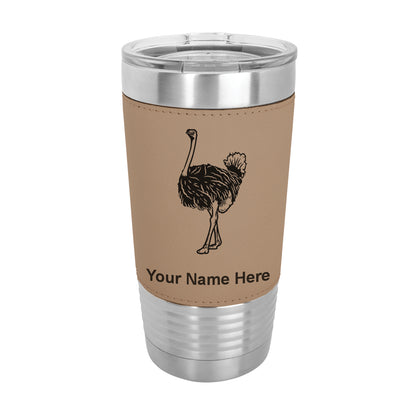 20oz Faux Leather Tumbler Mug, Ostrich, Personalized Engraving Included - LaserGram Custom Engraved Gifts
