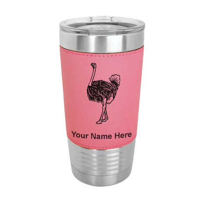 20oz Faux Leather Tumbler Mug, Ostrich, Personalized Engraving Included - LaserGram Custom Engraved Gifts