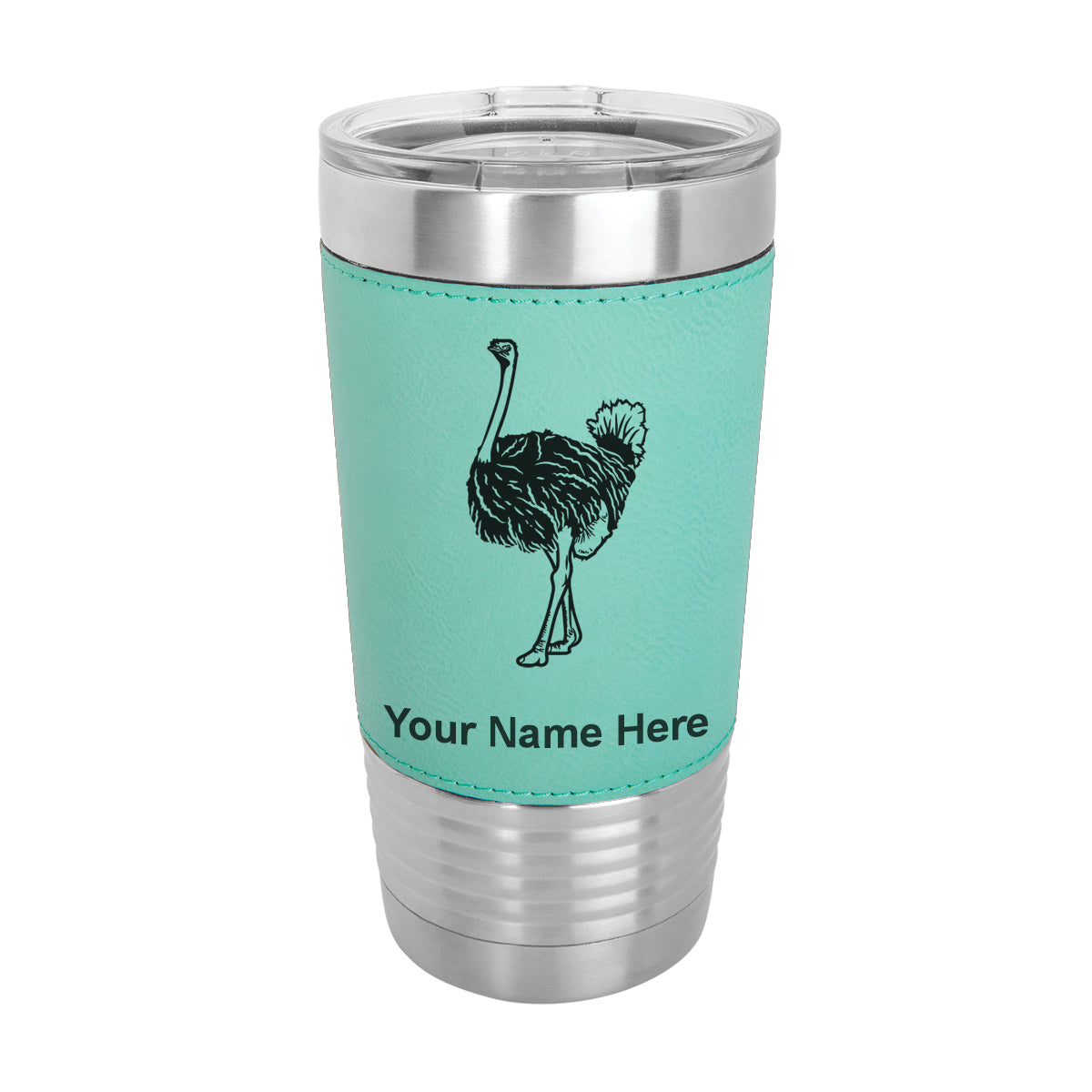 20oz Faux Leather Tumbler Mug, Ostrich, Personalized Engraving Included - LaserGram Custom Engraved Gifts