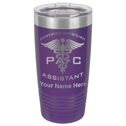 20oz Vacuum Insulated Tumbler Mug, PA-C Certified Physician Assistant, Personalized Engraving Included