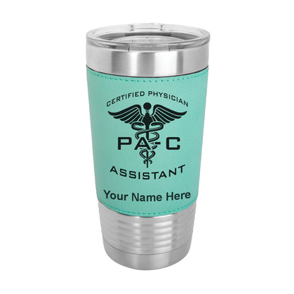 20oz Faux Leather Tumbler Mug, PA-C Certified Physician Assistant, Personalized Engraving Included - LaserGram Custom Engraved Gifts