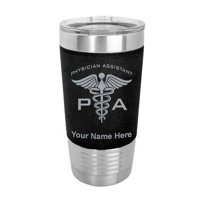 20oz Faux Leather Tumbler Mug, PA Physician Assistant, Personalized Engraving Included - LaserGram Custom Engraved Gifts