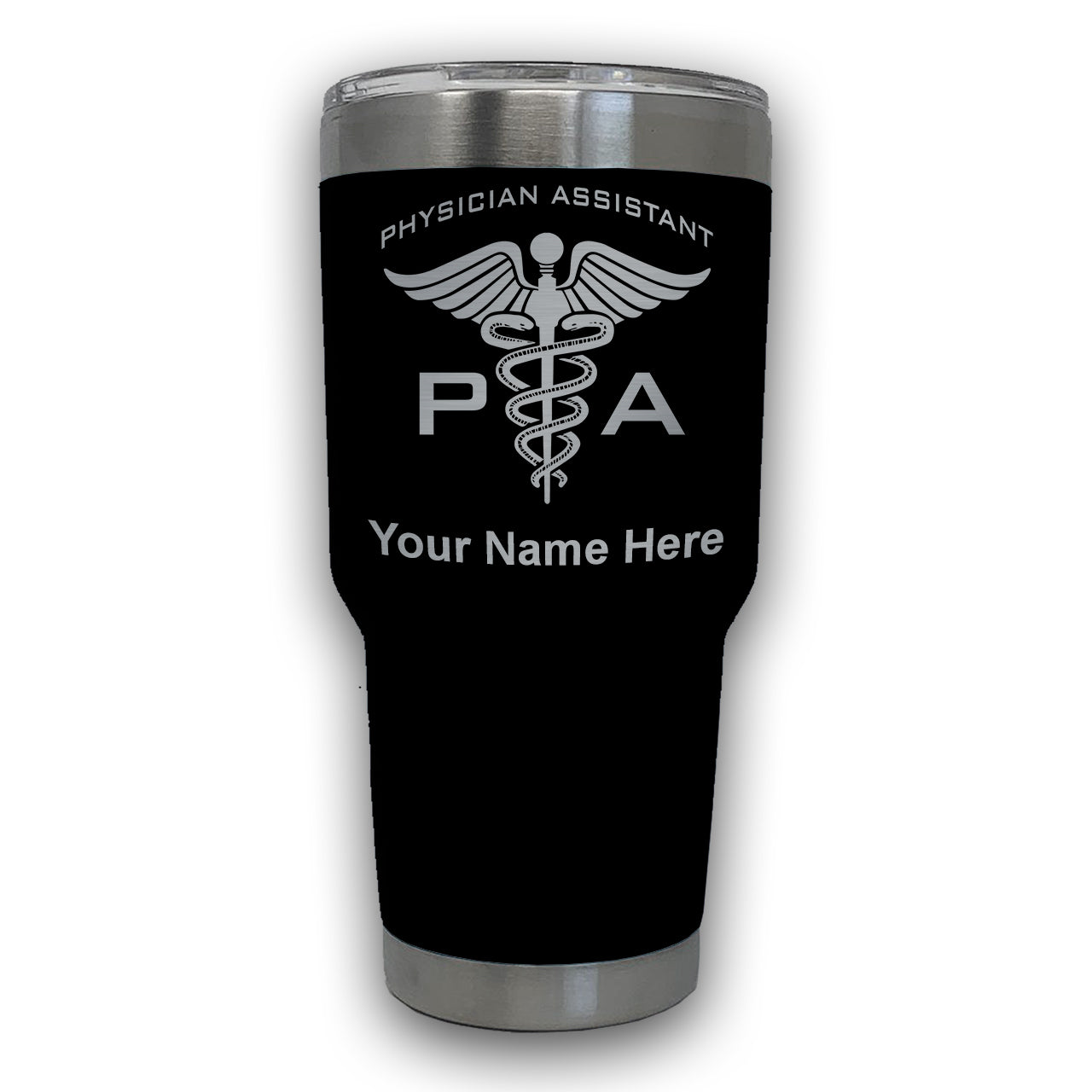LaserGram 30oz Tumbler Mug, PA Physician Assistant, Personalized Engraving Included