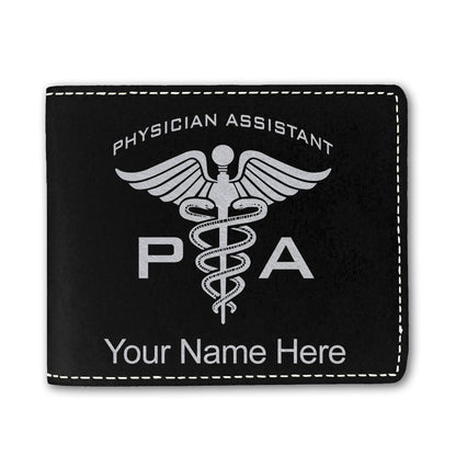 Faux Leather Bi-Fold Wallet, PA Physician Assistant, Personalized Engraving Included