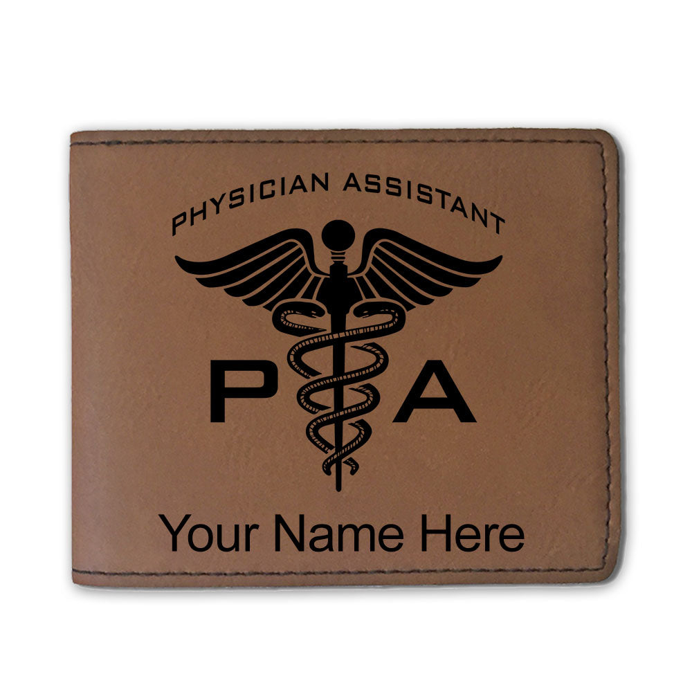Faux Leather Bi-Fold Wallet, PA Physician Assistant, Personalized Engraving Included